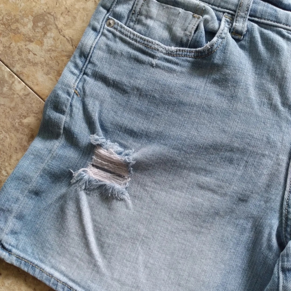 Pilcro and the Letterpress Slim Boyfriend distressed denim shorts, size 29 - Picture 2 of 8